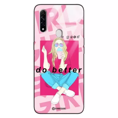 Etui Black Case Glass Hipster Babe do OPPO A8 2020  Styl Fashion ST_HIB117