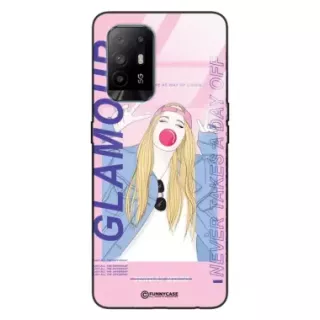 Etui Black Case Glass Hipster Babe do OPPO A95 4G Glamour ST_HIB118
