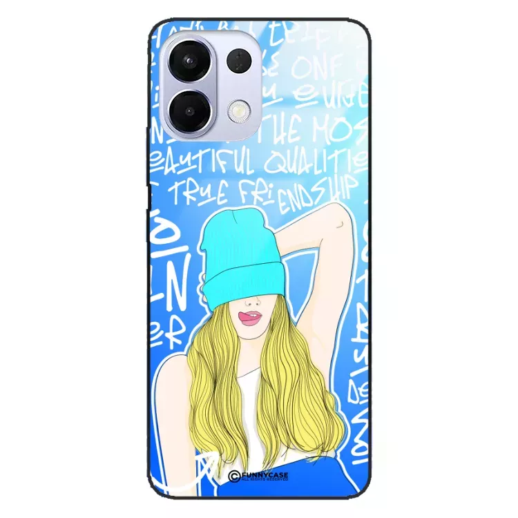 Etui Black Case Glass Hipster Babe do OPPO K12S 5G Girl Power ST_HIB113