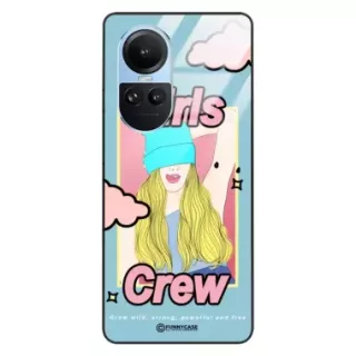 Etui Black Case Glass Hipster Babe do OPPO RENO 10 Girl Power Pop Art. ST_HIB115