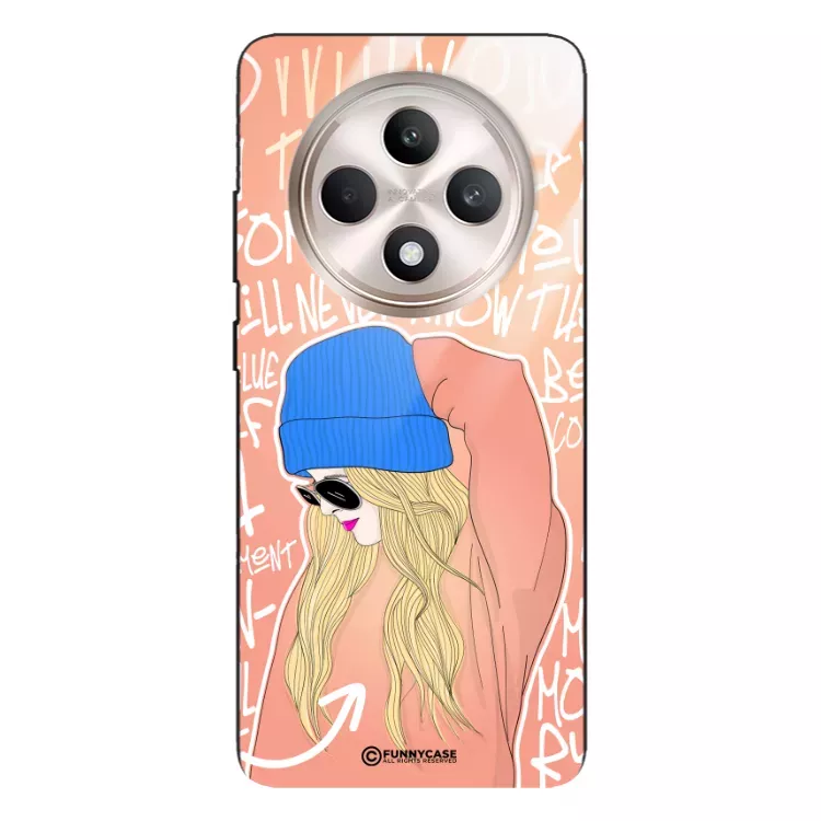 Etui Black Case Glass Hipster Babe do OPPO RENO 12F 4G Lifestyle ST_HIB114