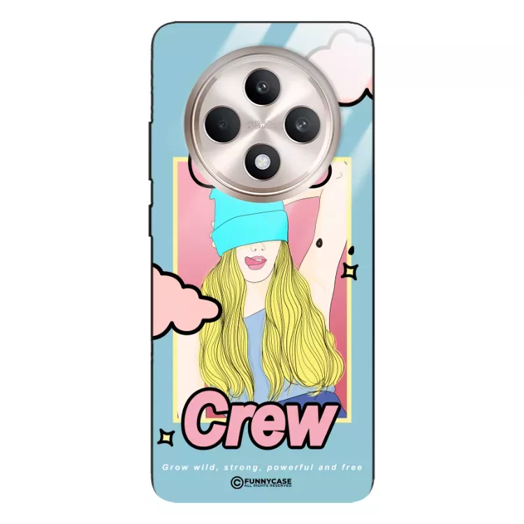 Etui Black Case Glass Hipster Babe do OPPO RENO 12F 5G Girl Power Pop Art. ST_HIB115