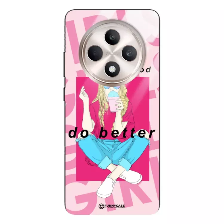 Etui Black Case Glass Hipster Babe do OPPO RENO F27 Styl Fashion ST_HIB117