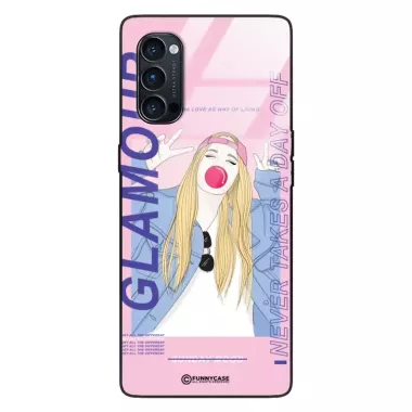 Etui Black Case Glass Hipster Babe do OPPO RENO 4 PRO  Glamour ST_HIB118