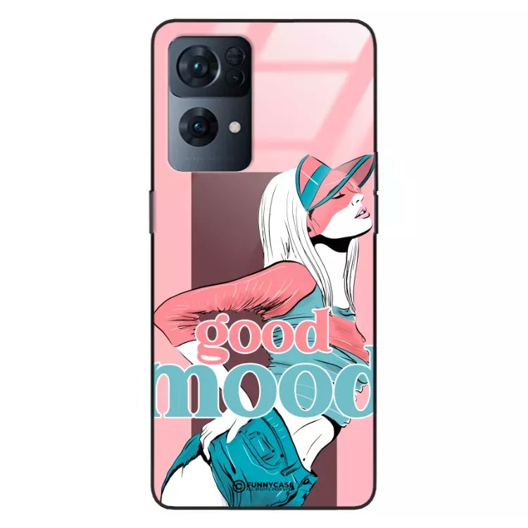 Etui Black Case Glass Hipster Babe do OPPO RENO 7 PRO 5G Glamour ST_HIB123