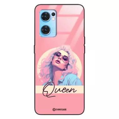 Etui Black Case Glass Hipster Babe do OPPO RENO 7 SE 5G Glamour Queen ST_HIB100
