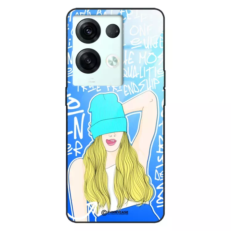 Etui Black Case Glass Hipster Babe do OPPO RENO 8 Girl Power ST_HIB113