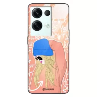 Etui Black Case Glass Hipster Babe do OPPO RENO 8 5G Lifestyle ST_HIB114