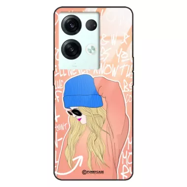 Etui Black Case Glass Hipster Babe do OPPO RENO 8 5G Lifestyle ST_HIB114