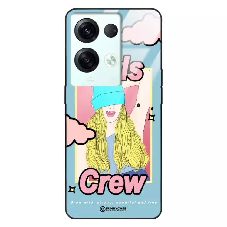 Etui Black Case Glass Hipster Babe do OPPO RENO 8 PRO Girl Power Pop Art. ST_HIB115