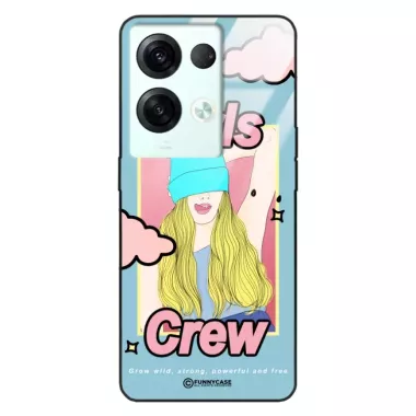 Etui Black Case Glass Hipster Babe do OPPO RENO 8 PRO Girl Power Pop Art. ST_HIB115