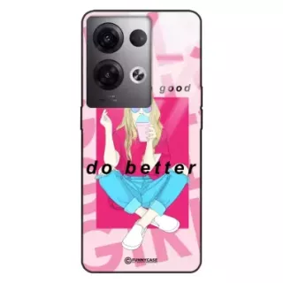 Etui Black Case Glass Hipster Babe do OPPO RENO 8 PRO PLUS Styl Fashion ST_HIB117