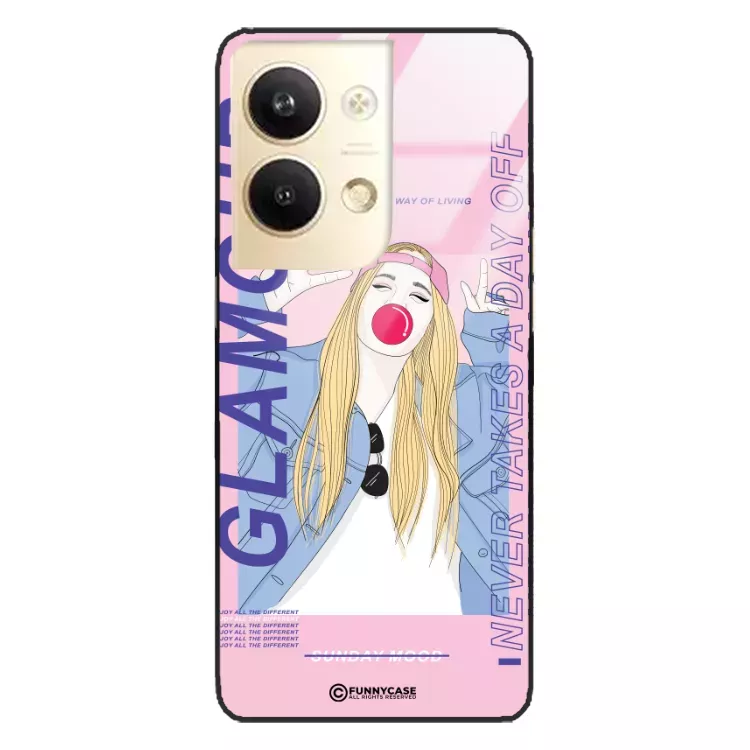 Etui Black Case Glass Hipster Babe do OPPO RENO 9 PRO Glamour ST_HIB118