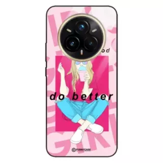 Etui Black Case Glass Hipster Babe do REALME 14 PRO PLUS 5G Styl Fashion ST_HIB117