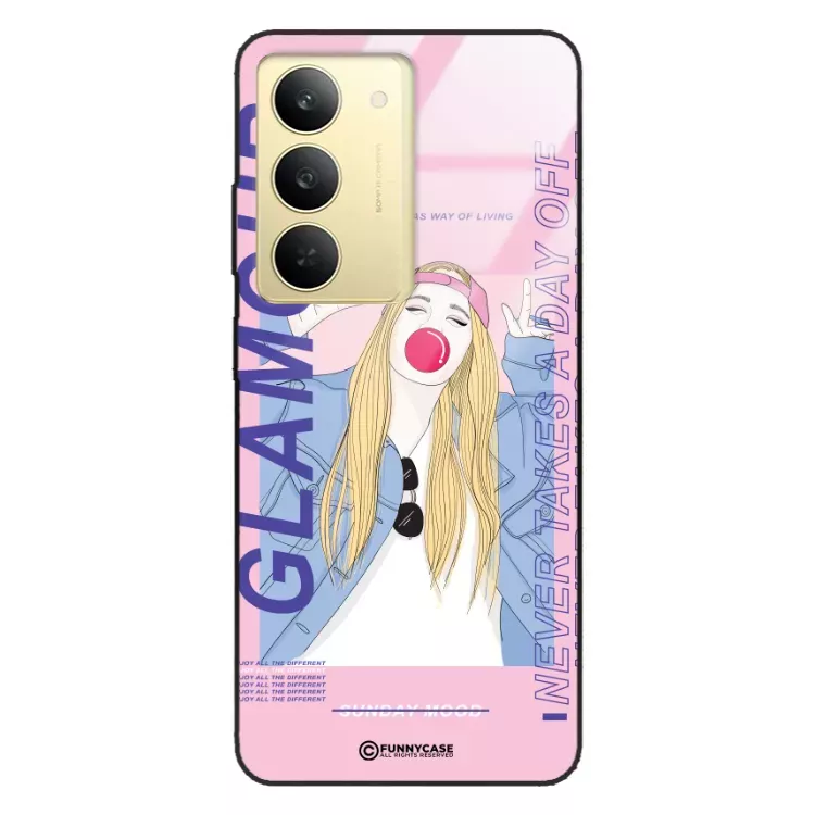 Etui Black Case Glass Hipster Babe do REALME 14X Glamour ST_HIB118