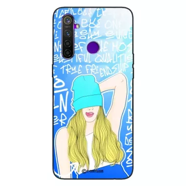 Etui Black Case Glass Hipster Babe do REALME 5 PRO Girl Power ST_HIB113