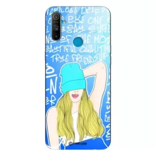 Etui Black Case Glass Hipster Babe do REALME C3 Girl Power ST_HIB113