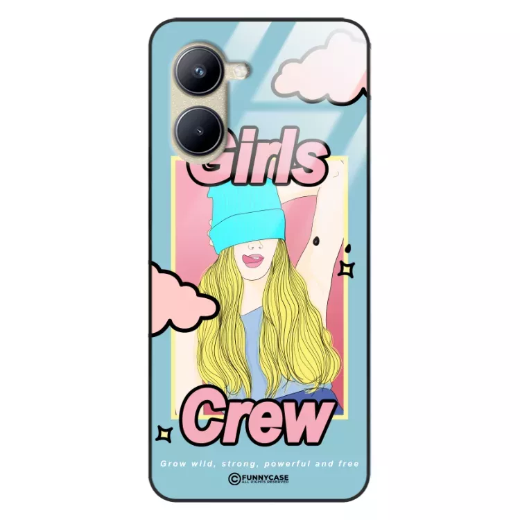 Etui Black Case Glass Hipster Babe do REALME C33 Girl Power Pop Art. ST_HIB115