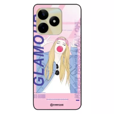 Etui Black Case Glass Hipster Babe do REALME C51 Glamour ST_HIB118