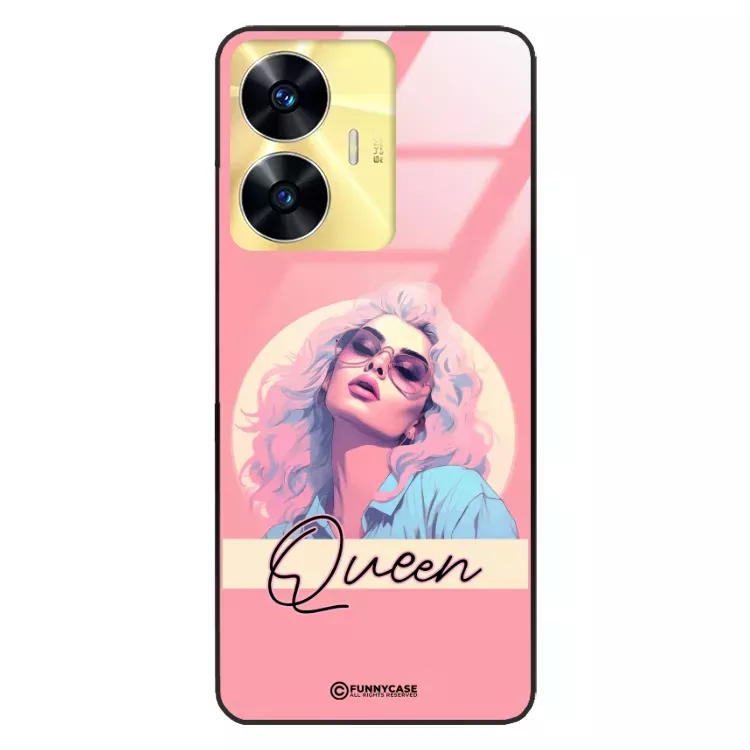 Etui Black Case Glass Hipster Babe do REALME C55 Glamour Queen ST_HIB100