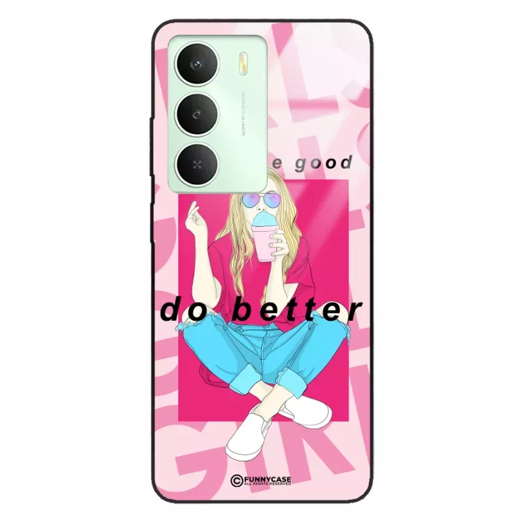 Etui Black Case Glass Hipster Babe do REALME V70 5G Styl Fashion ST_HIB117