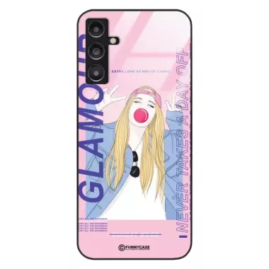 Etui Black Case Glass Hipster Babe do SAMSUNG A14 5G Glamour ST_HIB118