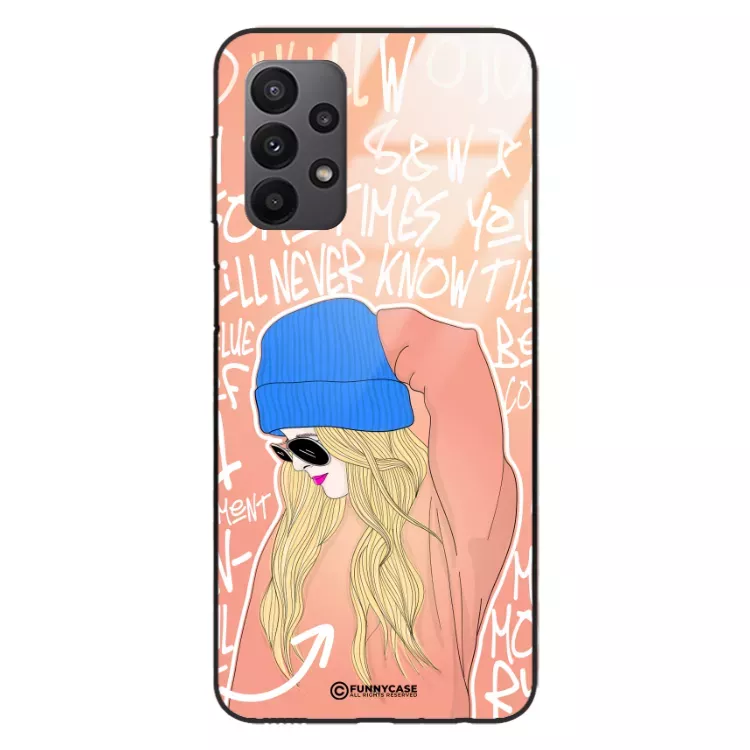 Etui Black Case Glass Hipster Babe do SAMSUNG A23 5G Lifestyle ST_HIB114