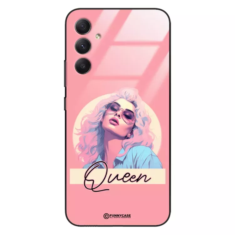 Etui Black Case Glass Hipster Babe do SAMSUNG A34 5G Glamour Queen ST_HIB100