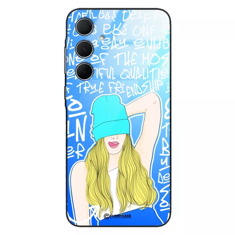 Etui Black Case Glass Hipster Babe do SAMSUNG A35 Girl Power ST_HIB113