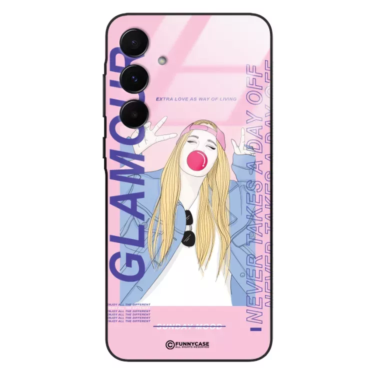 Etui Black Case Glass Hipster Babe do SAMSUNG A55 5G Glamour ST_HIB118
