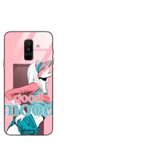 Etui Black Case Glass Hipster Babe do SAMSUNG A6 PLUS 2018 Glamour ST_HIB123