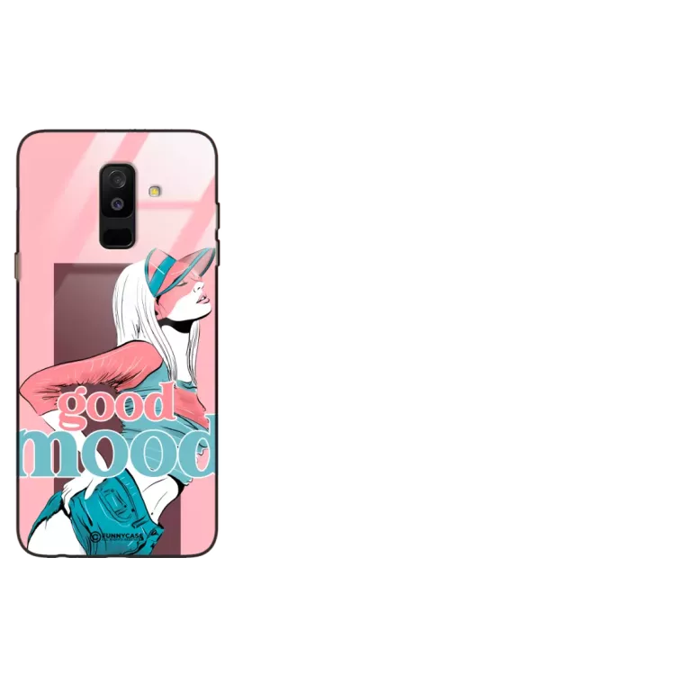 Etui Black Case Glass Hipster Babe do SAMSUNG A6 PLUS 2018 Glamour ST_HIB123