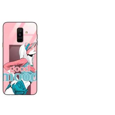 Etui Black Case Glass Hipster Babe do SAMSUNG A6 PLUS 2018 Glamour ST_HIB123