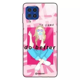 Etui Black Case Glass Hipster Babe do SAMSUNG F62 Styl Fashion ST_HIB117