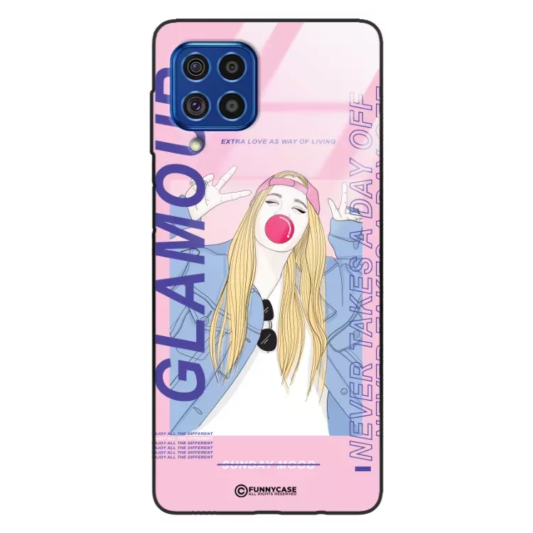Etui Black Case Glass Hipster Babe do SAMSUNG M62 Glamour ST_HIB118