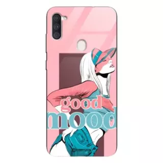 Etui Black Case Glass Hipster Babe do SAMSUNG A11 Glamour ST_HIB123