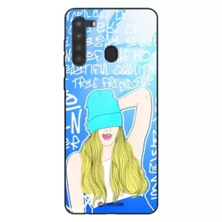 Etui Black Case Glass Hipster Babe do SAMSUNG A21 Girl Power ST_HIB113