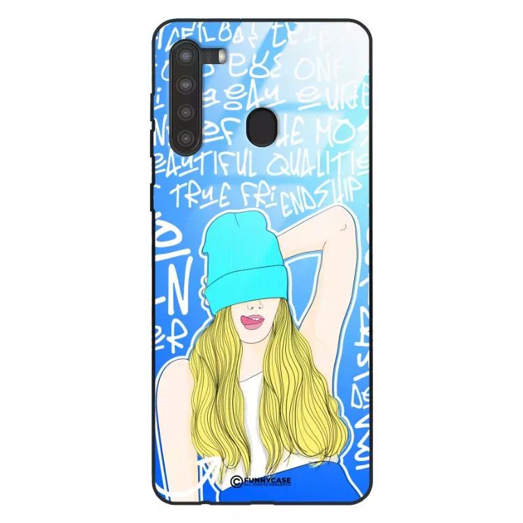 Etui Black Case Glass Hipster Babe do SAMSUNG A21 Girl Power ST_HIB113