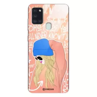 Etui Black Case Glass Hipster Babe do SAMSUNG A21S Lifestyle ST_HIB114