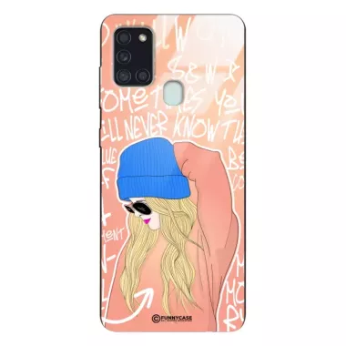 Etui Black Case Glass Hipster Babe do SAMSUNG A21S Lifestyle ST_HIB114