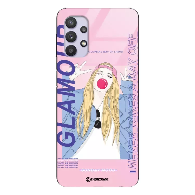 Etui Black Case Glass Hipster Babe do SAMSUNG A32 5G Glamour ST_HIB118