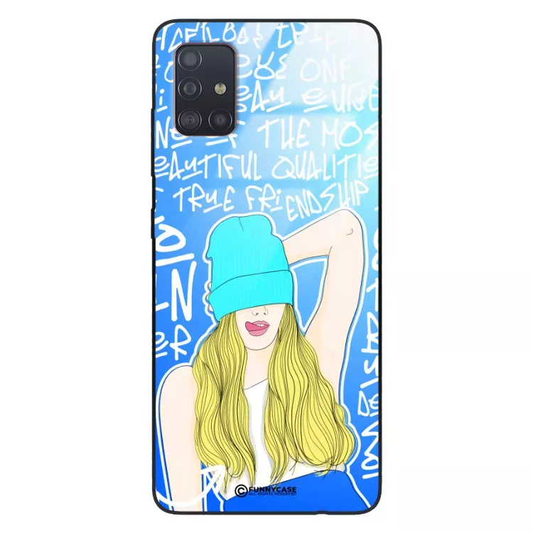 Etui Black Case Glass Hipster Babe do SAMSUNG A51 Girl Power ST_HIB113