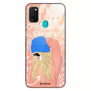 Etui Black Case Glass Hipster Babe do SAMSUNG M21 Lifestyle ST_HIB114