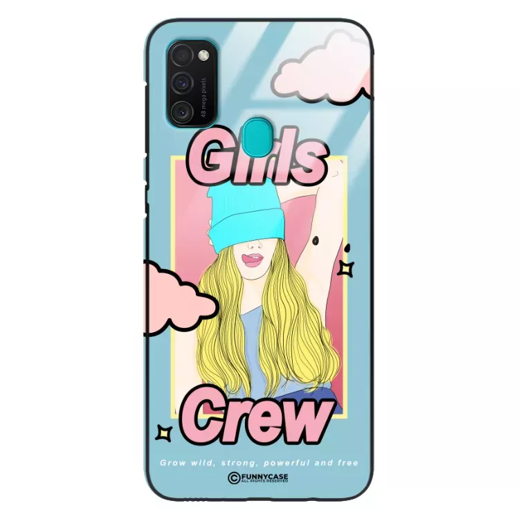 Etui Black Case Glass Hipster Babe do SAMSUNG M30s Girl Power Pop Art. ST_HIB115