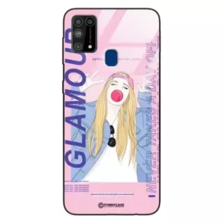 Etui Black Case Glass Hipster Babe do SAMSUNG M31 Glamour ST_HIB118