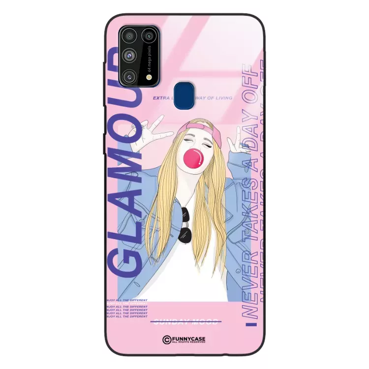 Etui Black Case Glass Hipster Babe do SAMSUNG M31 Glamour ST_HIB118