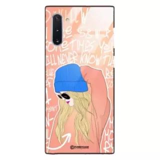 Etui Black Case Glass Hipster Babe do SAMSUNG NOTE 10 Lifestyle ST_HIB114