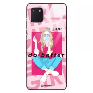 Etui Black Case Glass Hipster Babe do SAMSUNG NOTE 10 LITE Styl Fashion ST_HIB117