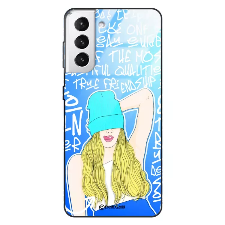 Etui Black Case Glass Hipster Babe do SAMSUNG S21 PLUS Girl Power ST_HIB113