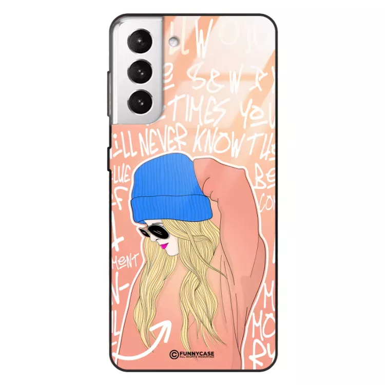 Etui Black Case Glass Hipster Babe do SAMSUNG S21 PLUS 5G Lifestyle ST_HIB114